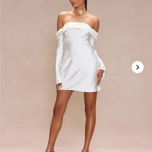 Amandine Satin Mini Dress - Ivory Dress